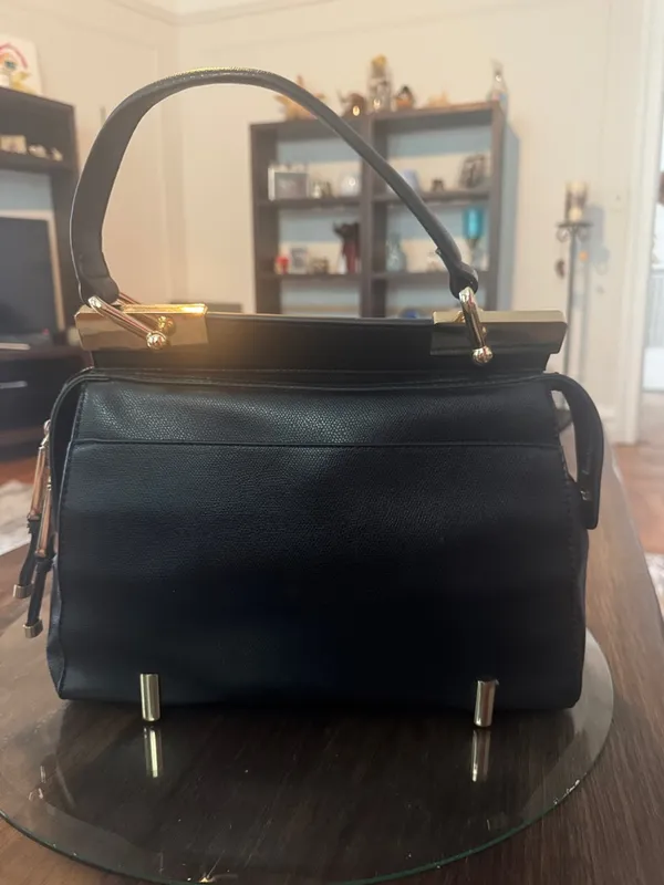 Aldo Black Satchel with Gold Hardware - Image 4