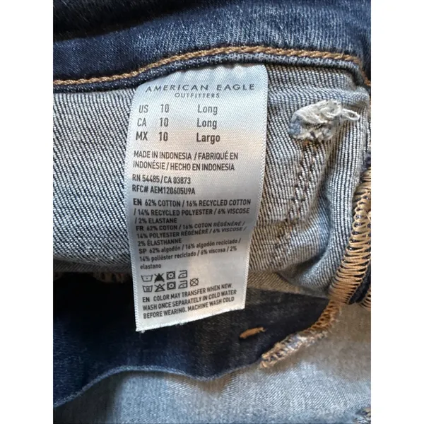 American Eagle Women's Blue Jeans Sz 10 Long Super High-rise Flare Next Level - Image 6