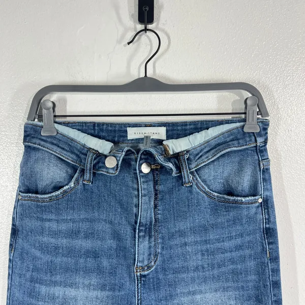 Risen Jeans Jane Mid-Rise Faux Fold Over‎ Straight Leg Jeans 11/30 RDP5314 Denim - Image 7