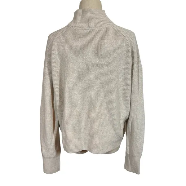 Lululemon Merino Wool-Blend Ribbed Turtleneck Sweater Heathered Natural Ivory - Image 7