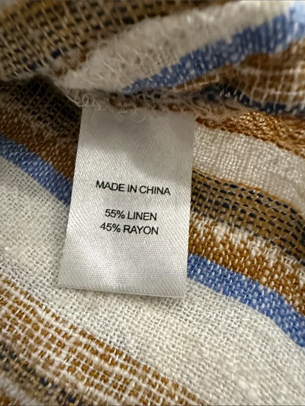 Anthropologie Drew Linen Raw Hem Striped Dress size S - Image 7