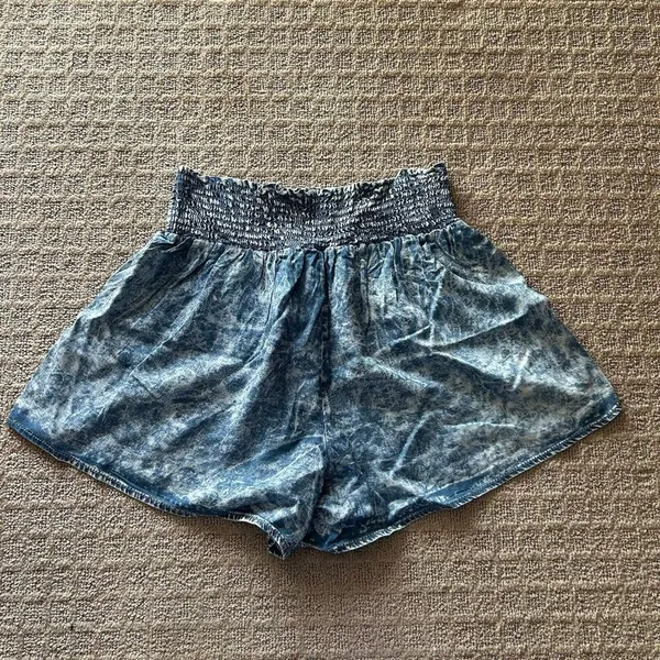 Thread & Supply Elastic Waist Blue Flowy Shorts‎ Womens Size Small S Summer Pool - Image 8