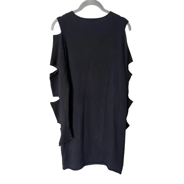 Skull Cashmere Black‎ 100% Cashmere Cold Shoulder Cutout Mini Dress 90317N Small - Image 3