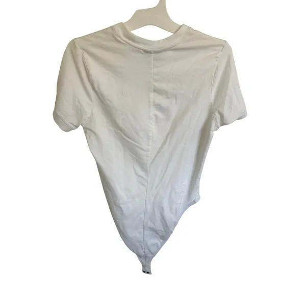 Nike White Short Sleeve Women's Bodysuit (Size Medium) - Image 2