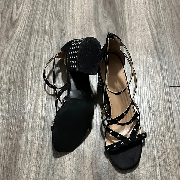 Chic Black Studded Women's Heels Size 10 - Image 5