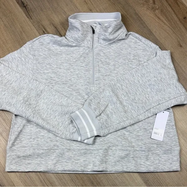 NWT Yogalicious Georgetown Scuba Half Zip Pullover Heather Gray Size Large - Image 2