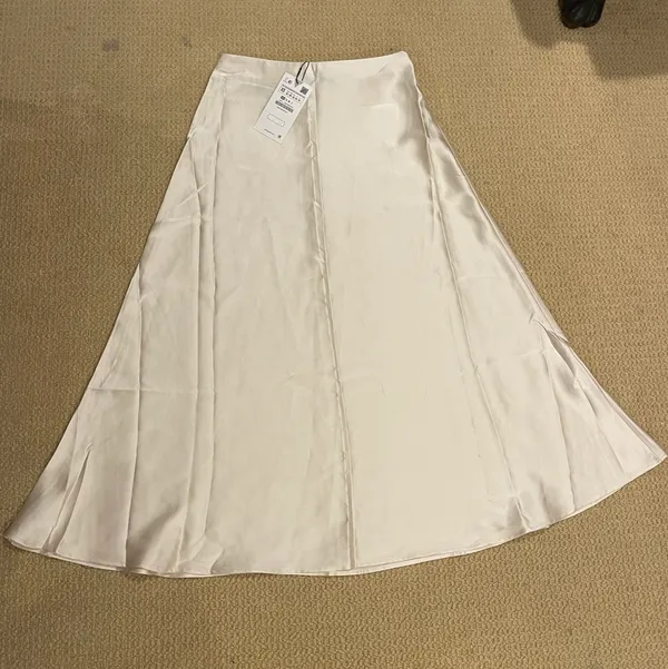 ZARA A -line Satin Midi Skirts size S - Image 2