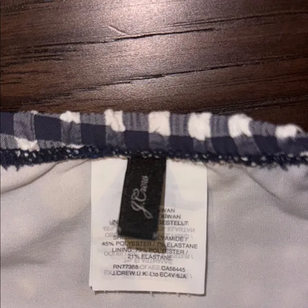 J Crew Blue and White Gingham Swimsuit - Image 2
