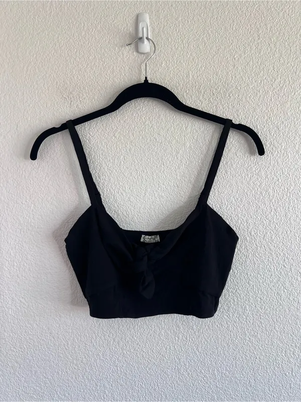 Intimately Free People All Mine Bralette Front Knot Tie Black - Image 2