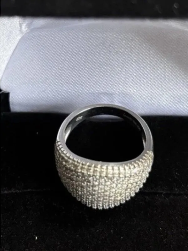 925 Sterling Silver Cubic Zirconia Dome Ring, Size 8 - Image 4