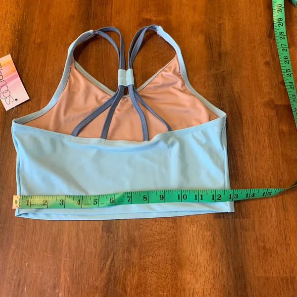 Baltogs NWT Dance Bra Top Medium Light Blue Strappy Lined Athletic Athleisure - Image 4