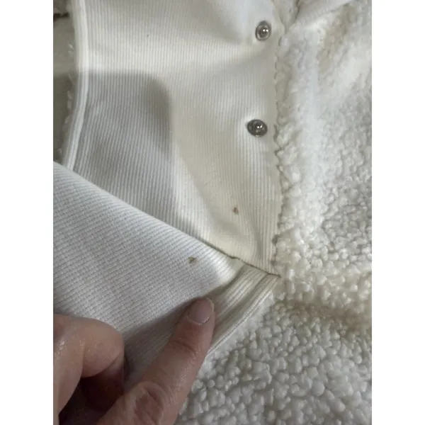 HAVEN Well Within Talbots Size XL IVORY SHERPA HOODED VEST Sleeveless Winter - Image 6