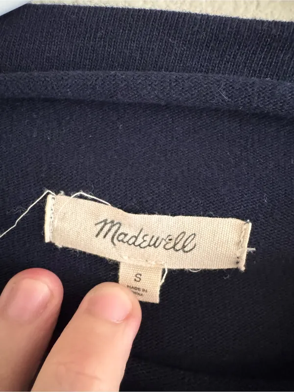 Madewell Navy Polo Sweatshirt with Multicolor Stripes - Image 2