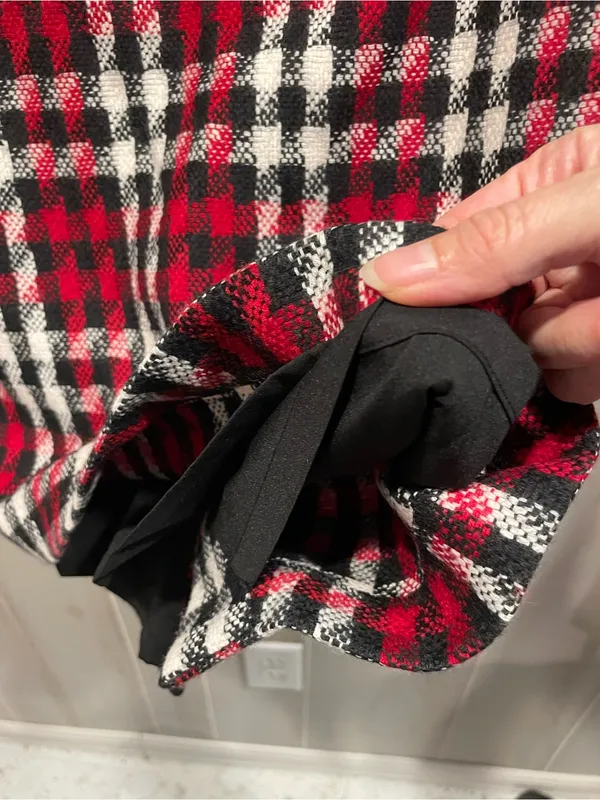 Cute classic Talbots wool blend plaid red pencil skirt preppy twee academia mini - Image 4