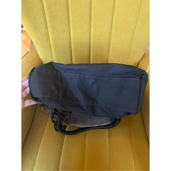 Giorgio Armani vintage fabric with Leather Hand Bag - Image 9
