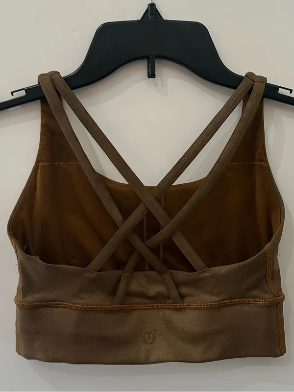 Lululemon Energy Longline Bra Metallic Copper Foil Size 4 - Image 4