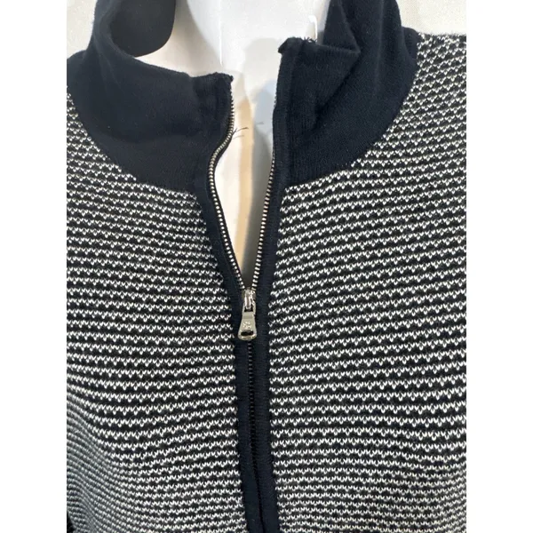 Lauren Ralph Lauren Knit Dress Black White Geometric Pattern 3/4 Sleeves‎ Medium - Image 6