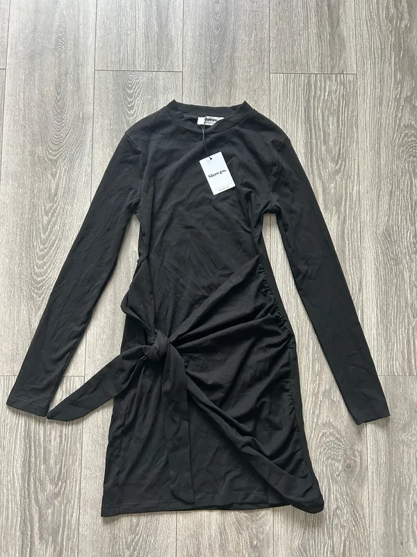 SHOWPO Marleen Mini Dress Wrap Front Long Sleeve Bodycon Dress Size Small $79 - Image 6