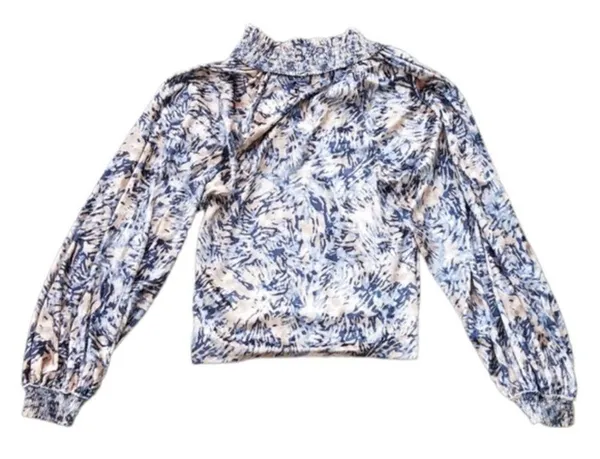 Free People Go Get ‘Em Tiger Print Velvet Top Size Small - Image 2