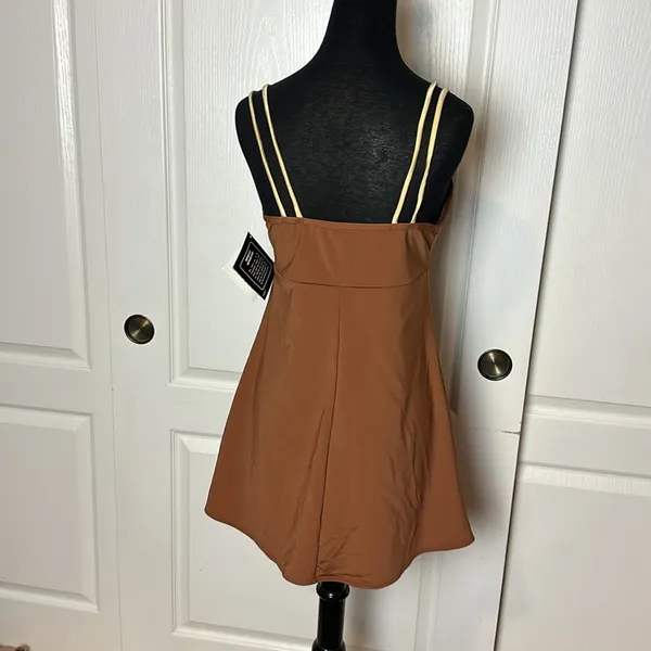 Nwt Vtg Newport News Swim Brown Dress - Image 2