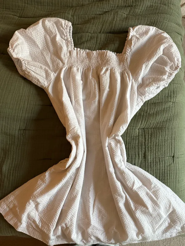 White Puff Sleeve Dress - Image 4