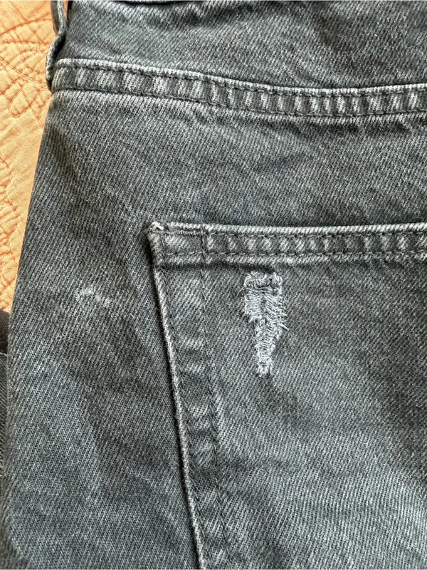 Free‎ People We The Free Black Distressed Denim Mini Skirt Size 31 - Image 3