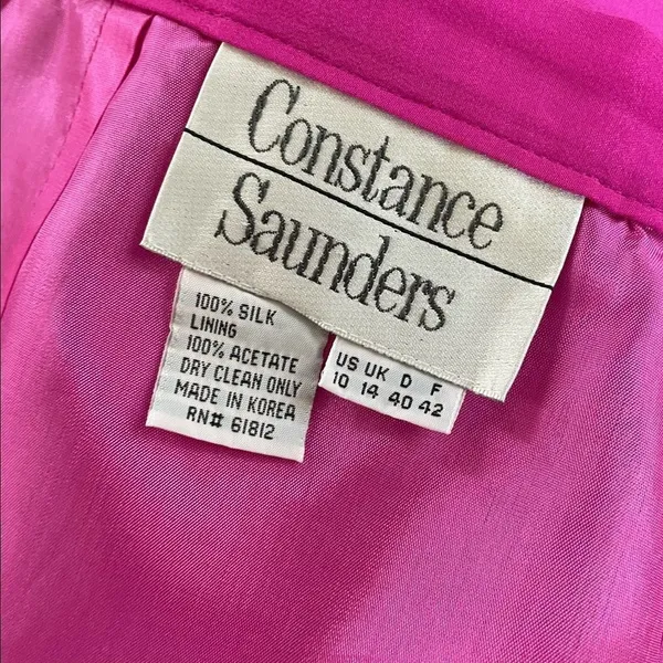 Vintage Constance Saunders Silk Jacket Wrap Skirt Raspberry 10 Pink - Image 12