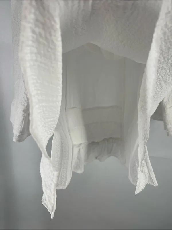 Moonlight Ruffle Collar Tunic Top - White - Image 9