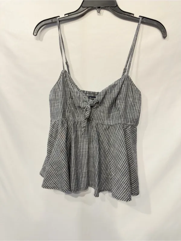 Abercrombie & Fitch Seersucker Striped Tank Top with tie chest Size Medium - Image 3