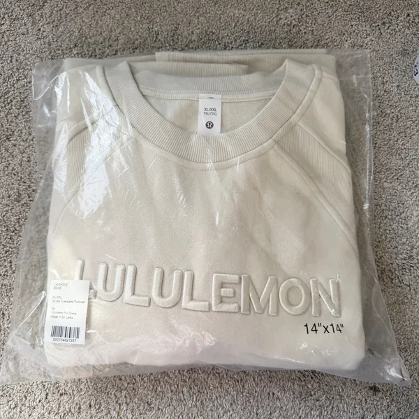 NWT Lululemon Women’s Scuba Oversized Pullover Wordmark in Bone XL/XXL - Image 4