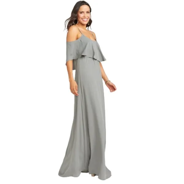 Show Me Your Mumu Caitlin Formal Maxi Soft Charcoal Bridesmaid‎ Dress Size Small - Image 2