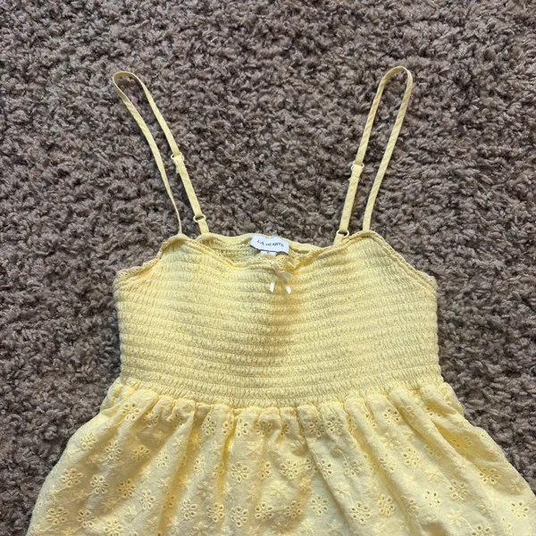 PacSun LA Hearts Yellow Babydoll Camisole Tank Top Size Women’s Small - Image 2