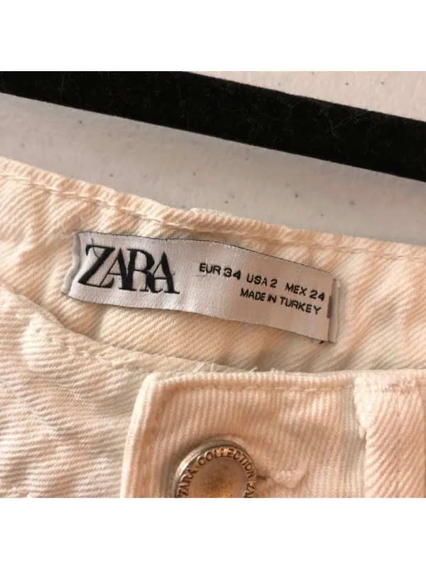 Zara Womens Mom Jeans High Rise White US 2 - Image 4