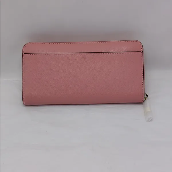 Kate Spade Womens Saffiano Leather Wallet Pink Zip Travel Minimalist Classic - Image 4
