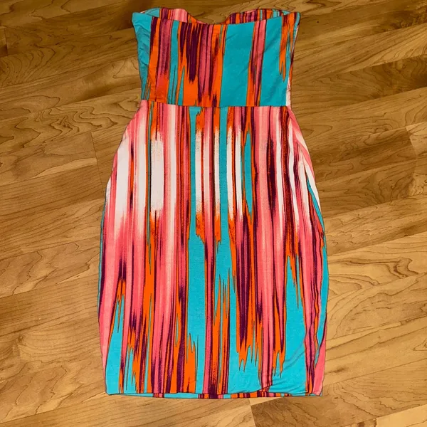 Tart Bodycon Dress Strapless Striped Casual Party‎ Dress Size S - Image 6