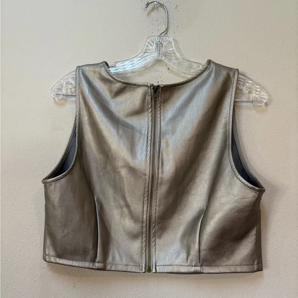 Kirious Faux Leather Crop Tank Top XL - Image 2