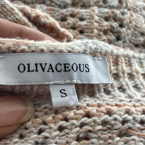 OLIVACEOUS | Multicolored Crochet Knit Scalloped Hem Cropped Tank Top Sz S - Image 4