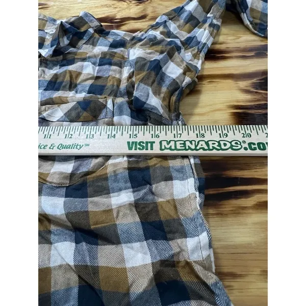 Lucky Brand Shirt Women Size Small Button‎ Up Plaid Back Buttons Preppy Modern - Image 4