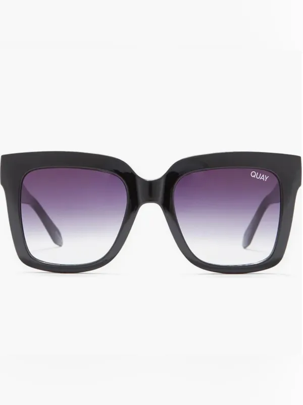 Quay Australia ICY 52mm Black Square Sunglasses purple Gradient Lenses NIB - Image 3