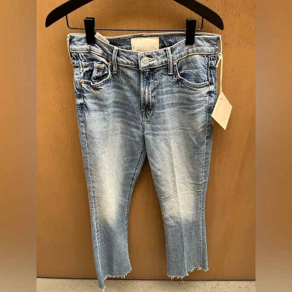 NWT Mother Denim The Dodger Flood Loose Fit Jeans in Mediterranean Muse Blue 28 - Image 4
