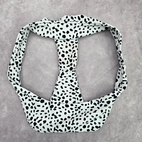 Black White Dots Thong Bikini Bottom Swimwear‎ Medium - Image 5