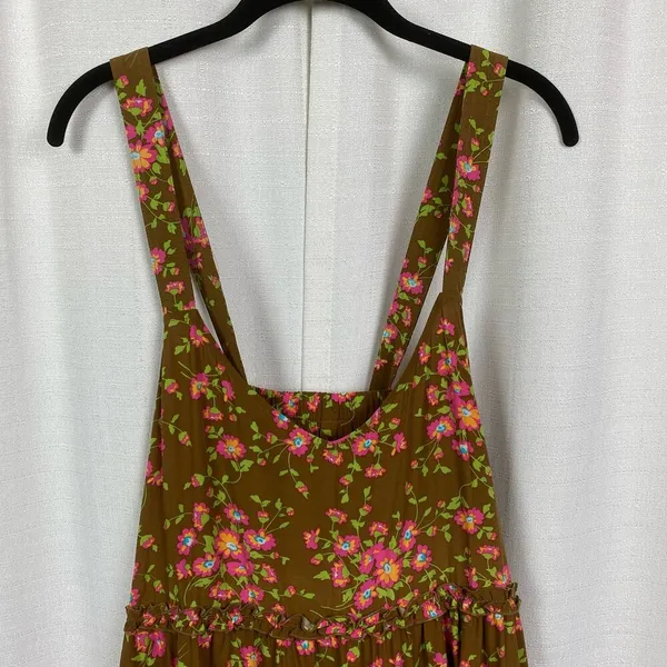 Matilda Jane Brown&Pink Floral On A Whim Ruffle Hem Tank Top Sz.XL NWT - Image 6