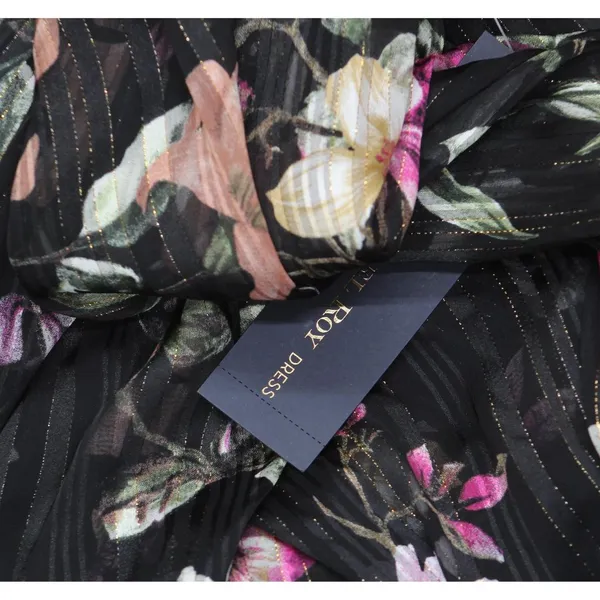 NWT Rachel by Rachel Roy Belted Chiffon Midi Dress Cascade Garden Black Multi 10 - Image 5