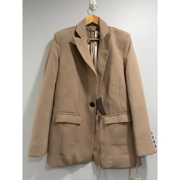 House of CB Marta Latte Tailored Oversized Timeless Blazer Chic Preppy NWT XS - Image 2