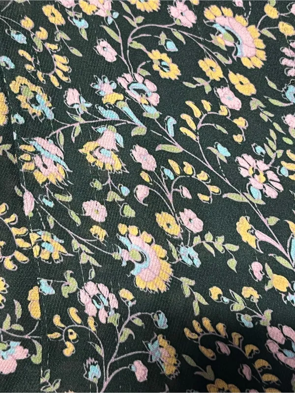 Selkie The Bistro button down Blouse in Ditsy Dark Green Floral Top - Image 8