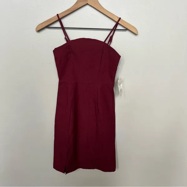 Altar’d State NWT Burgundy Spaghetti Strap Mini Dress Size XS - Image 2