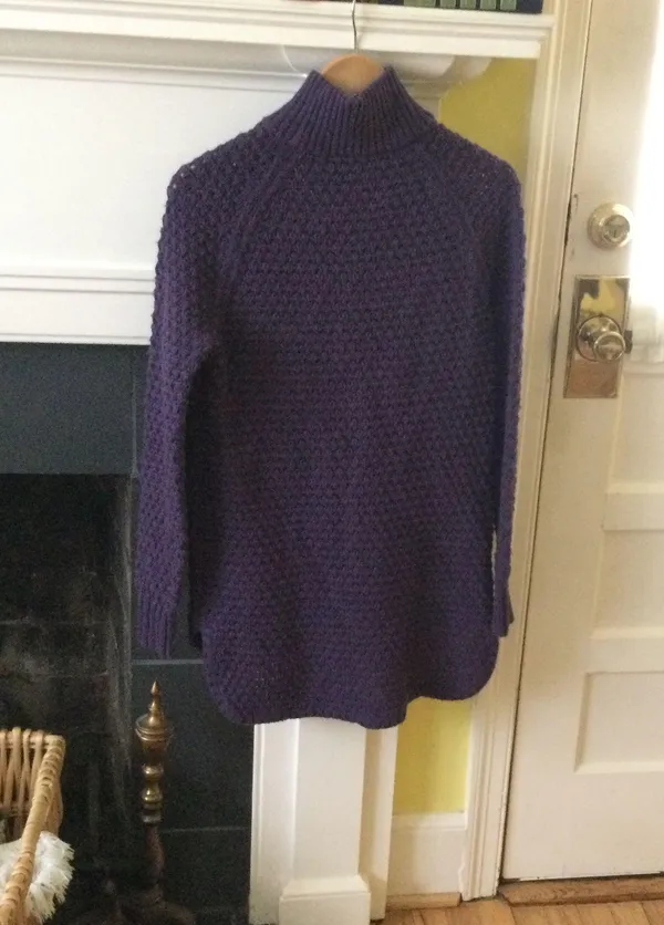Mockneck Chunky Long Tunic Sweater Purple/Blue - Sz Medium - Image 12