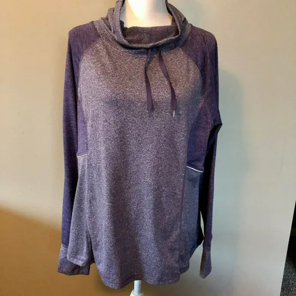 Avia Funnel Neck Activewear Shirt Womens XL Used Purple - Image 3