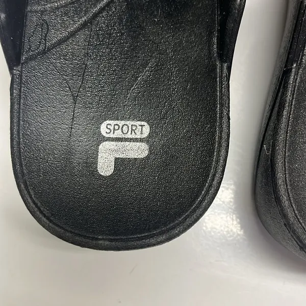Fila Sport Black Glittered Two-Strap Slip-On Platform Sandals- 8M - Image 3