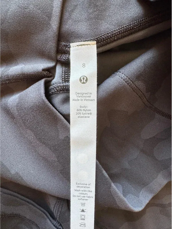 Lululemon Align High Rise 21” Heritage Camo Black Size 8 NWT - Image 6